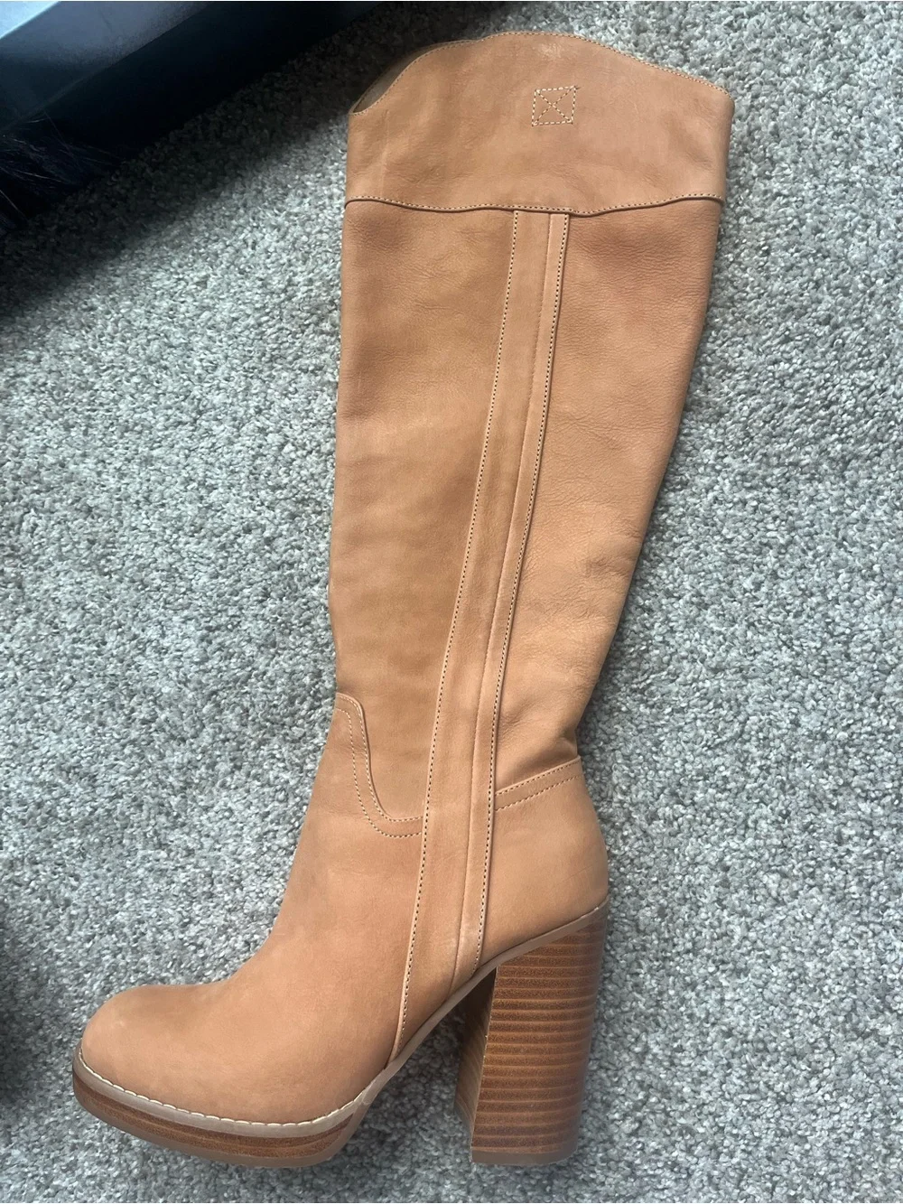 JLO Women's Tall Suede Side-Zip Parid Boots in Honey Brown size 8.5